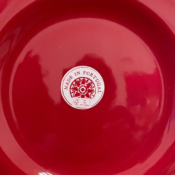 MATCERAMICA Portugal Red Salad Plates 9in Set of 4 Ceramic Beaded Edge NEW - Picture 9 of 15